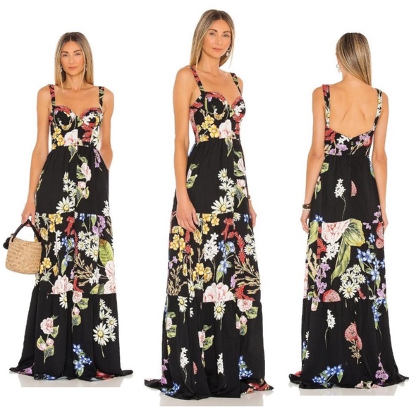 Agua Bendita Dresses & Skirts - Agua Bendita Dunna Moss Dress in Black Floral - Small